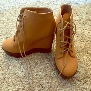 Tie Up Wedge Booties
